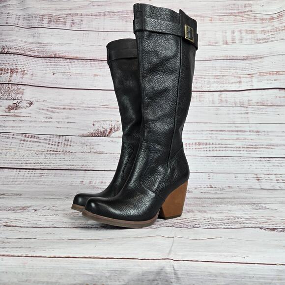 Kork-Ease Black and Brown Heeled Boots - Picture 1 of 11